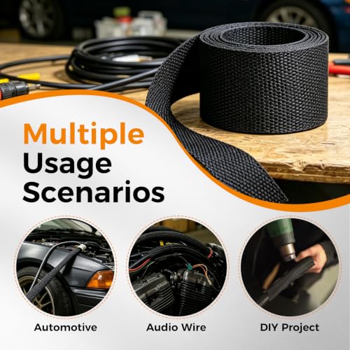 2:1 Ratio Automotive Heat Shrink Braided Sleeving 1/2''-35ft - size: 1/2"-35ft