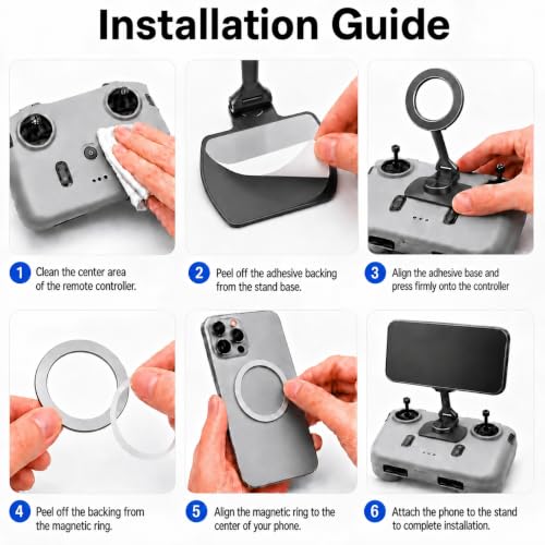 Adjustable Magnetic Phone Stand for DJI RC-N1/N2/N3 Controller(Square Base) - size: Rectangle