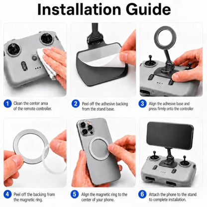 Adjustable Magnetic Phone Stand for DJI RC-N1/N2/N3 Controller(Square Base) - size: Rectangle