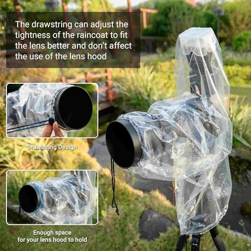 1+1 Clear Camera Rain Cover w/Without Flash for Camera + Lens up to 18" - color: (2Pack)for Camera w/without Flash