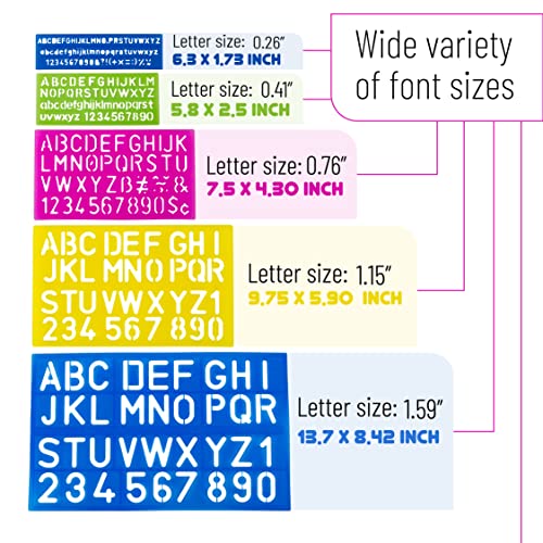 Mr. Pen Letters and Numbers Alphabet Templates, Letter Stencils, Pack of 5