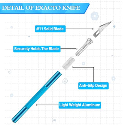 JETMORE Exacto Knife Set, Craft Knife with 30#11 Blades for Scrapbooking - color: Purple-gold-blue-33pcs