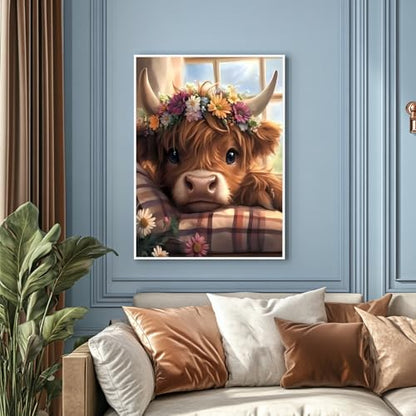 xcemhil Cow Diamond Art Kits for Adults, Cow 5D Diamond Painting Kits - color: 01-Cow, size: 12x16 inch