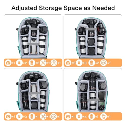 MOSISO Camera Backpack, DSLR/SLR/Mirrorless Photography Camera Bag - color: Aquamarine