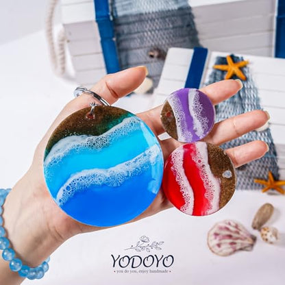 YODOYO 31-Cavity Flat Resin Molds with Holes for Keychains & Pendants