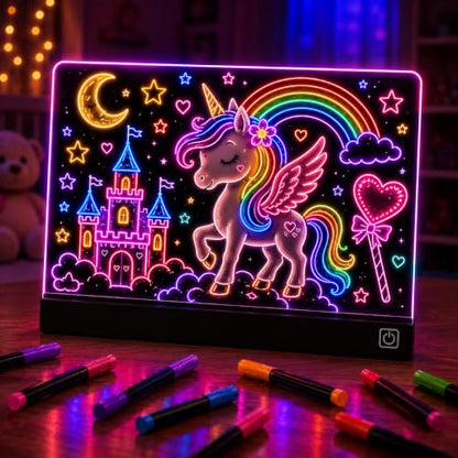 16-Inch LED Drawing Board Rechargeable; Fun Birthday Gift - color: Black