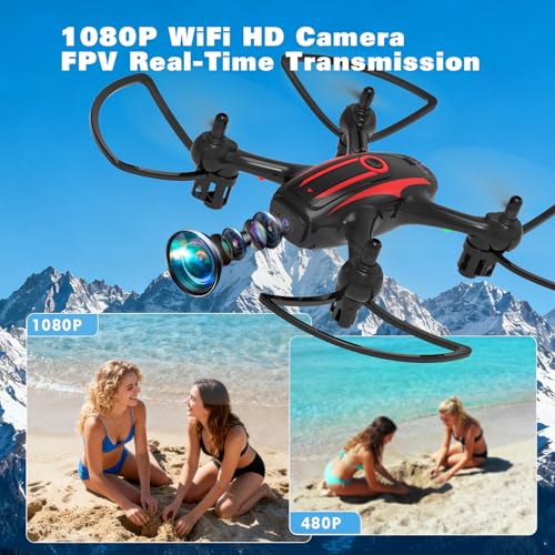 Drone with Camera 1080P HD, Mini RC Quadcopter for Kids & Adults - color: Brown