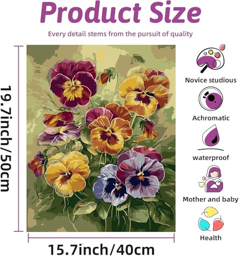 Ekuxom Flowers Paint by Numbers Kit for Adults - color: Flowers-2