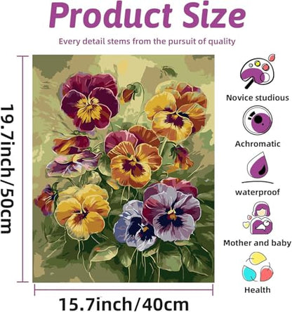Ekuxom Flowers Paint by Numbers Kit for Adults - color: Flowers-2