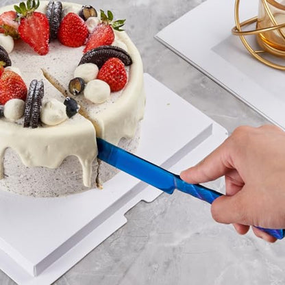 Blue Cake Cutting Set, Stainless Steel Cake Knife and Server Set - color: Blue