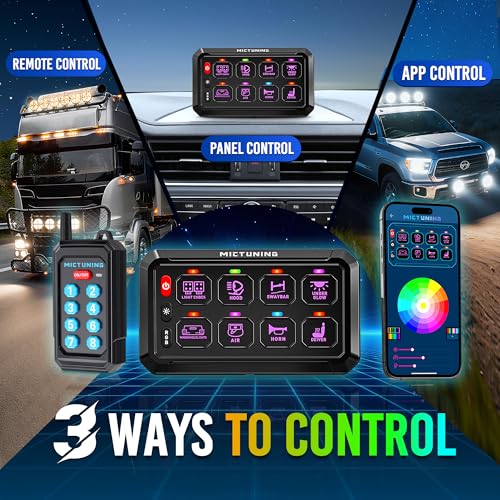 MICTUNING P1Y+ 8 Gang Switch Panel with APP & Remote Control 230FT - color: With APP& Remote), size: 8 Gang