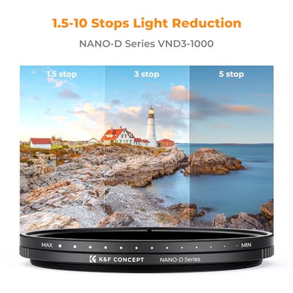 K&F CONCEPT 82mm Variable ND Lens Filter ND3-1000 (1.5-10Stops) D-Series - size: 82mm