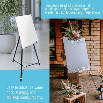 U.S. Art Supply 70" High Showroom XL Silver Metal Display Easel, Large