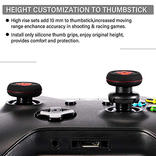 FPS Thumbstick Extender Rubber Silicone Grip Cover 2 Sets for Xbox Series X/S & Xbox One Controller(Ghost Red) - color: 4