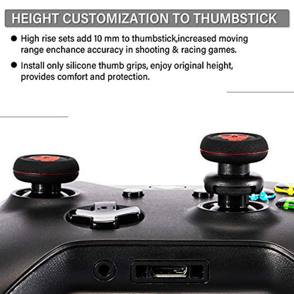 FPS Thumbstick Extender Rubber Silicone Grip Cover 2 Sets for Xbox Series X/S & Xbox One Controller(Ghost Red) - color: 4
