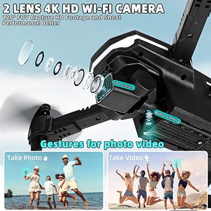 Drones with Camera 1080P, 3 Sides Obstacle Avoidance, RC Quadcopter Mini Foldable Drone Headless Mode, 3-speed Adjustment, One Key Start Return for Kids or Beginners for 42Mins Flight