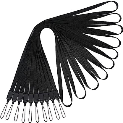 YOUOWO 10Pcs Neck Lanyards Black Long (10 Black - Combination 1) - color: 10 Black - Combination 1