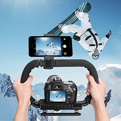 3-Shoe DSLR/Action Camera/Camcorder/Phone Stabilizer Expansion Cage Mount