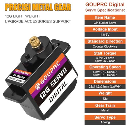 RC Micro Digital Servo for Axial SCX24 Upgrade & Servo Mount & Servo Horn - color: Black Horn