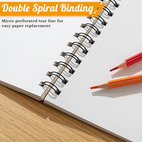 2 Pack Sketch Books for Kids 9 × 12In, 100gsm Drawing Pad with 36 Pencils - color: Classic