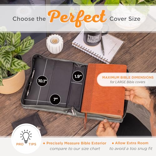 Christian Art Gifts Faux Leather Bible Cover for Men: Trust in the Lord - size: Large