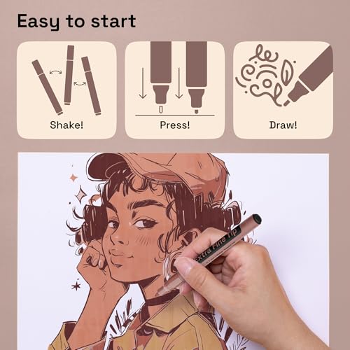ARTISTRO 12 Skin Tones Paint Pens for Glass Marking - Extra-Fine Tip - color: Skin Tone
