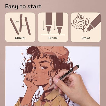 ARTISTRO 12 Skin Tones Paint Pens for Glass Marking - Extra-Fine Tip - color: Skin Tone