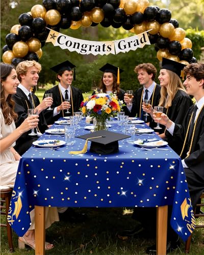 Pureegg Plastic Table Cloth Disposable 6 Pcs 54 x 108 Inch Graduation Black - color: Graduation Blue, size: 54" X 108" Rectangle