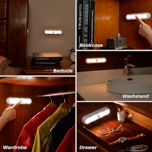 STAR-SPANGLED 7” Dimmable LED Stick on Push Tap Lights AAA Battery, 3 Pack - color: 3 Color Modes & Dimmable, size: 7 inch, Push Control (3 Pack)