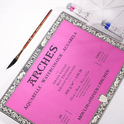 Arches Watercolor Paper Block 140 lb. Hot Press 9x12"