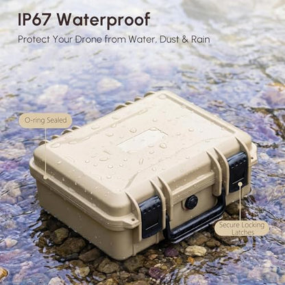 Waterproof Hard Case for DJI Drones Neo 2 | Custom Foam Insert | Impact Proof, Dustproof (Khaki Sand) - color: Khaki Sand