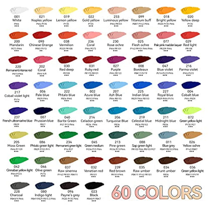 Paul Rubens Oil Pastels, 60 Colors Oil Pastels for Artists and Beginners - color: 60 Colors