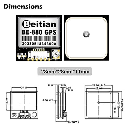 BE-880 GPS Receiver Module with Flash HMC5883L Compass 10th Chip GPS Antenna TTL Level 38400bps for Arduino Aircraft Pixhawk APM Flight Controller - color: BE-880