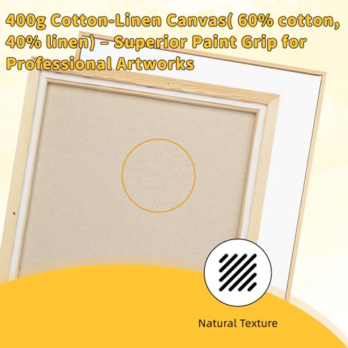 4 Pack 16 x 20 inch Floater Frame Canvas –Gallery Wrapped Canvas Set - color: Light Brown, size: 4pk-16x20 in