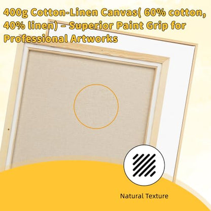 4 Pack 16 x 20 inch Floater Frame Canvas –Gallery Wrapped Canvas Set - color: Light Brown, size: 4pk-16x20 in