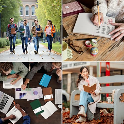 ViVin 3 Pack A5 Hardcover Lined Notebook,192 pg College Ruled 5.5x8.3 - color: Black+navy+brown, size: 3 Pack