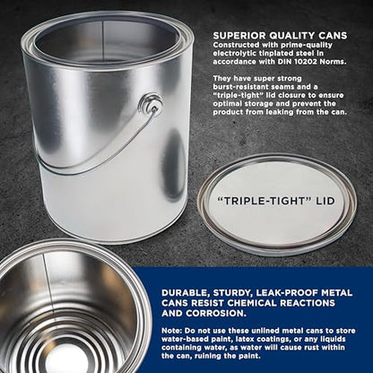 Master Elite 1 Gallon Unlined Empty Metal Paint Can Bucket with Lids,4-Pack - size: 128-Fl Oz (Pack of 4)