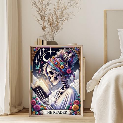 GEEHEIY Diamond Art Kits for Adults, 5D Skull Reader Diamond Painting Kit - color: TRTDNFDP1P02