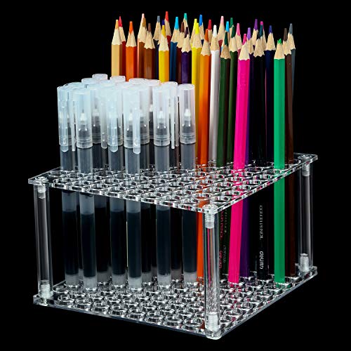 Outus 96 Holes Pencil Brush Holder Acrylic Paintbrush Holders, Clear - color: Clear