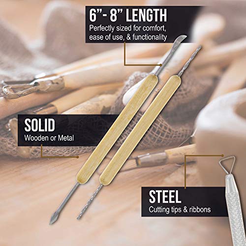 U.S. Art Supply Pottery & Clay Tools Set (14-Piece) - size: 14-Piece with Nylon Case