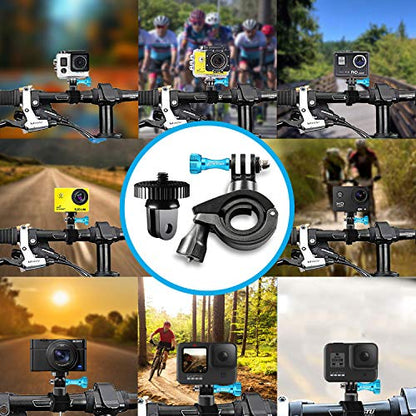 MiPremium Bike Handlebar Pole Mount for GoPro Hero 13 12 11 10 9 8 7 6 5 4 3 2 Black Silver Session, AKASO Campark & Other Action Camera Accessories. & Motorcycle & Bicycle Clamp Mount Adapter
