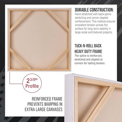 U.S. Art Supply Stretched Canvas for Painting 36" x 36" 2-3/8" Extra Deep - size: 36" x 36"