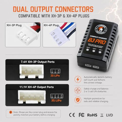 Lancer Tactical B3 Pro Compact 1-3 Cell LiPo/Li-Ion Smart Balance Airsoft Lipo Battery Charger