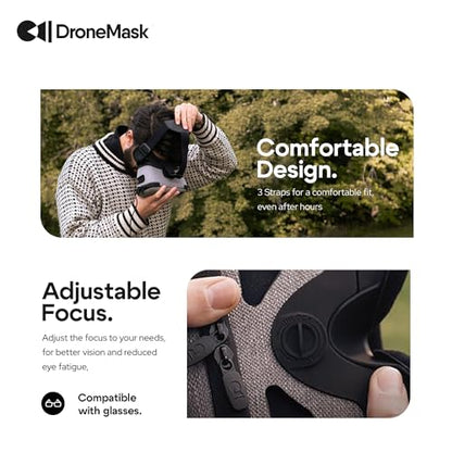 DroneMask 2 | FPV Goggles for All Camera Drones | Unibody Lens | HD FPV Goggles | Compatible Versatile Skyview FPV Drone Goggles | Clear Immersive View | All GPS Camera Drone
