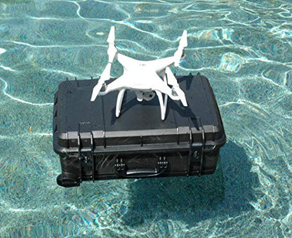 Case Club Wheeled Waterproof Case Fits DJI Phantom 4, Propellers On