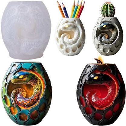 Snake Egg Epoxy Resin Molds Silicone, Animal Planters Candle Molds - color: Snake Egg Resin Mold