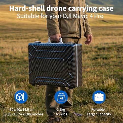 Drone Carrying Case for DJI Mavic 4 Pro/Creator Combo, Portable Hard Shell Storage Case with Custom Foam, Compatible with RC Pro 2/RC 2 Remote Controller, Charging Hub, Batteries and Accessories