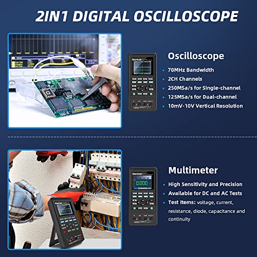 Hantek 2C72 Handheld Oscilloscope 70MHz 2CH with Digital Multimeter - style: 70MHz 2CH+DMM