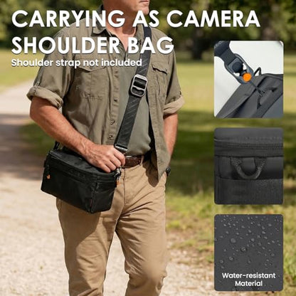 TARION Padded Camera Insert Bag Protective Framed DSLR Inner Case Organizer - style: Xs (1 Camera 2 Lenses)