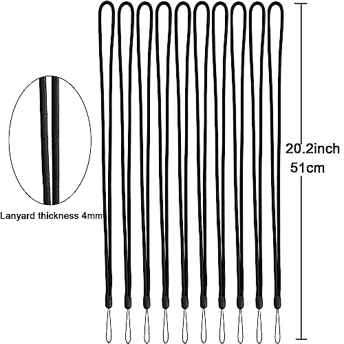 10Pack Lanyards Neck Office Straps Circular Straps(10 Black -Combination 2) - color: 10 Black - Combination 2